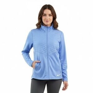 Nike Running Jacket Size Large Essential Thermore‎ Periwinkle Quilted Athletic